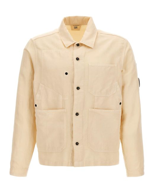 C P Company Natural Overlapping Pocket Overshirt for men