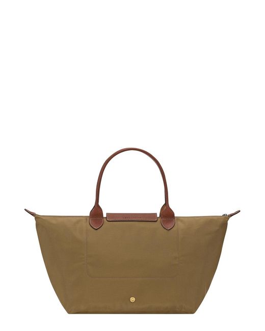 Longchamp Brown Shoulder Bag With Leather Zip Polyamide