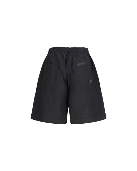 Y-3 Black Cotton Bermuda Shorts for men