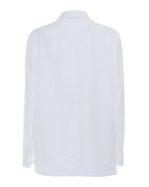 Aspesi White Mod.0931 Jacket Cotton Linen