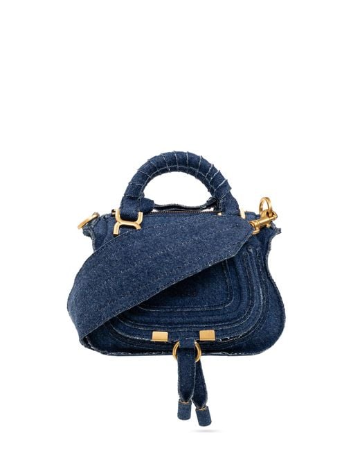 Chloé Blue Marcie Mini Denim Shoulder Bag
