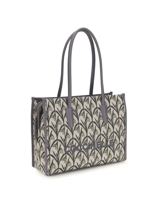 Coccinelle White Jacquard Tote Bag Shoulder
