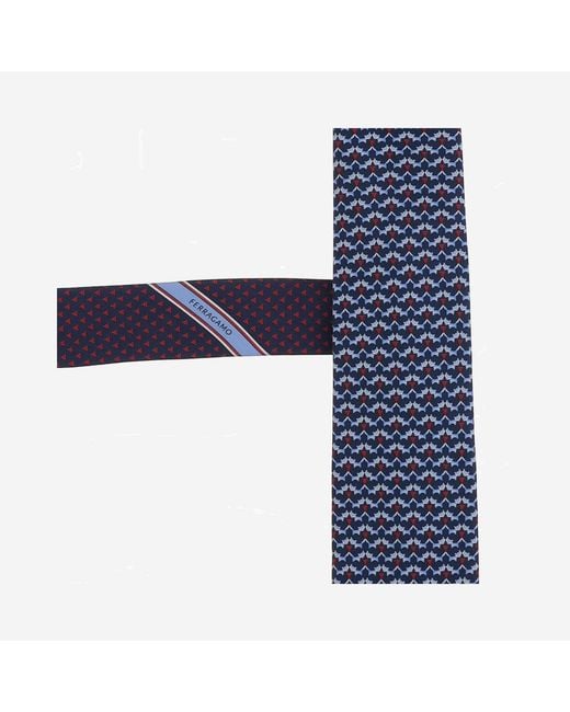Ferragamo Blue Silk Tie Ties & Bow for men