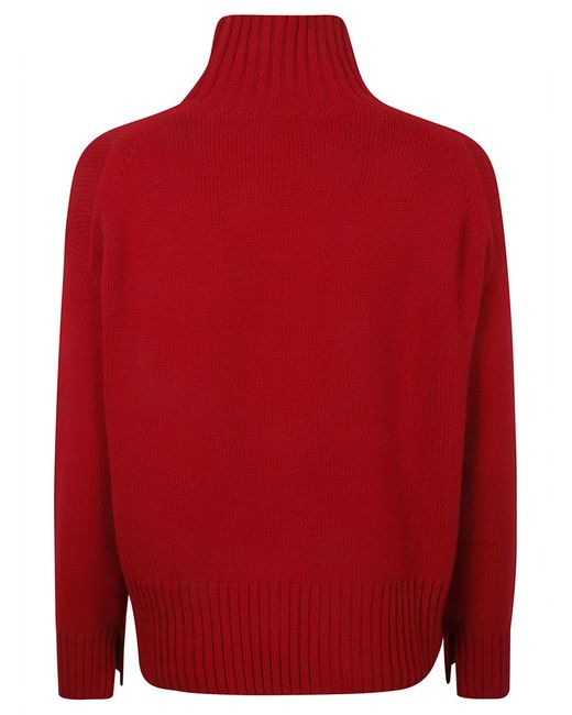 Be You Red Ribbed Neck Sweater