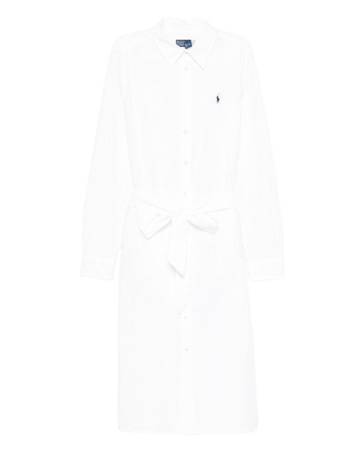 Polo Ralph Lauren White Midi Dress Cotton
