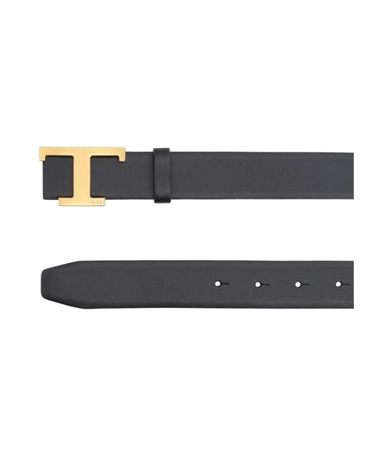 Tod's Brown Leather Belt T Timeless Reversible Calfskin