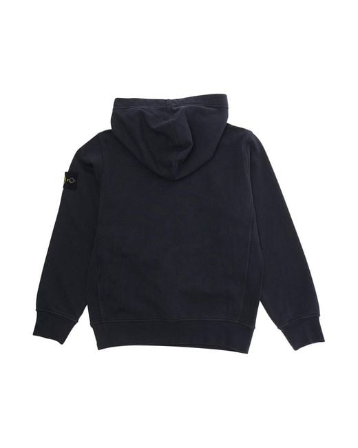 Stone Island Blue Kids Hoodie Cotton Hoods & Sweatshirts for men