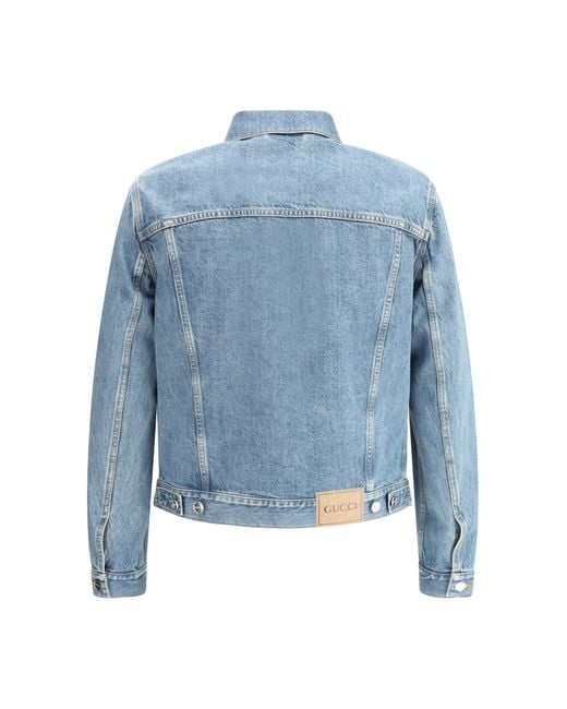 Gucci Blue Double G Denim Jacket for men