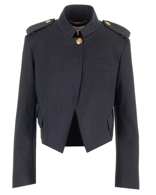 Chloé Blue Military Style Jacket