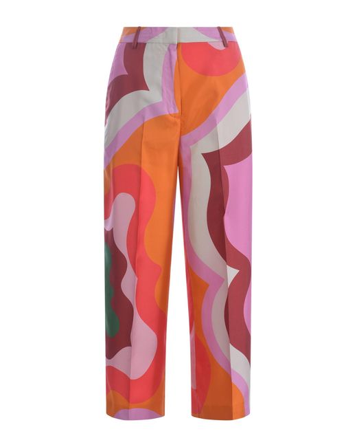 Etro Red Trousers "Color Block"