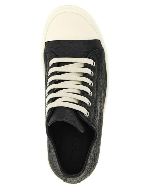 Rick Owens Black Lamb Leather Low Top Sneakers