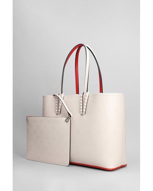 Christian Louboutin Natural Cabata Small Tote In Leather