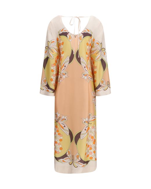 LaDoubleJ Metallic Twin Flame Dress Silk