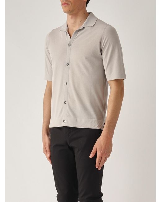 Ballantyne Gray Camicia M/C Cotone Tricot Shirt for men