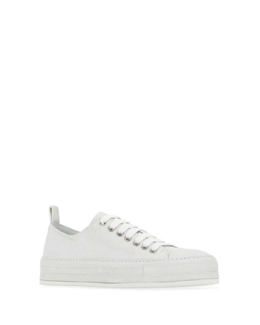 Ann Demeulemeester White Embellished Leather Sneakers