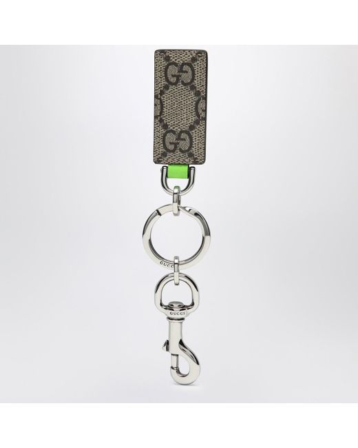 Gucci Metallic Gg Logo Keyring for men