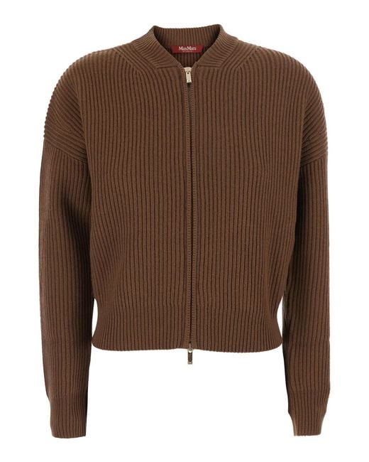 Max Mara Brown Sweater Mstcarnet Wool-Cashmere Tops
