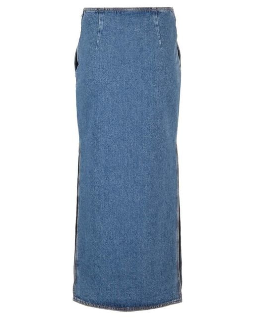 Etro Blue Washed Denim Long Skirt