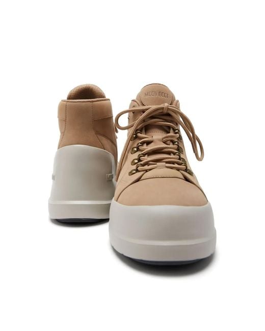 Moon Boot White Luna Trek Mid Nubuck Boots Shoes for men