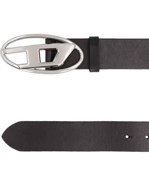 DIESEL Black B-1dr Leather Belt