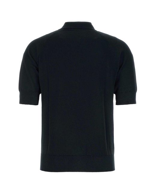 PT Torino Black Cotton Blend Polo Shirt for men