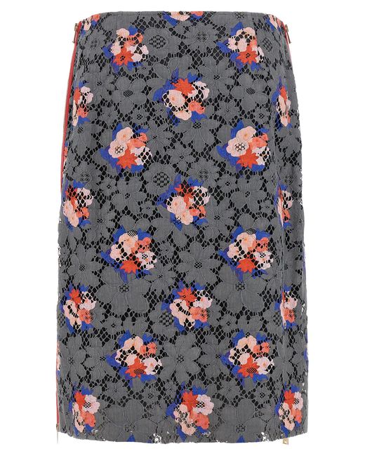Fendi Blue Bouquet' Lace Skirt