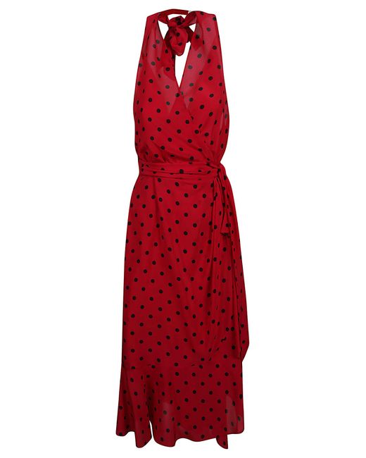 Moschino Red Dotted Sleeveless Dress