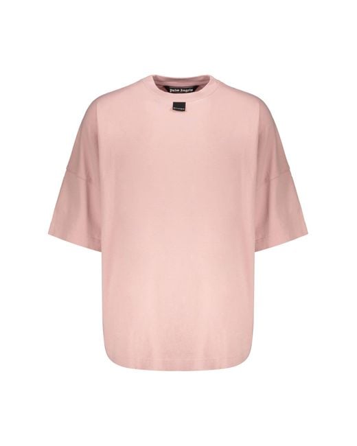 Palm Angels Pink Cotton T-Shirt for men