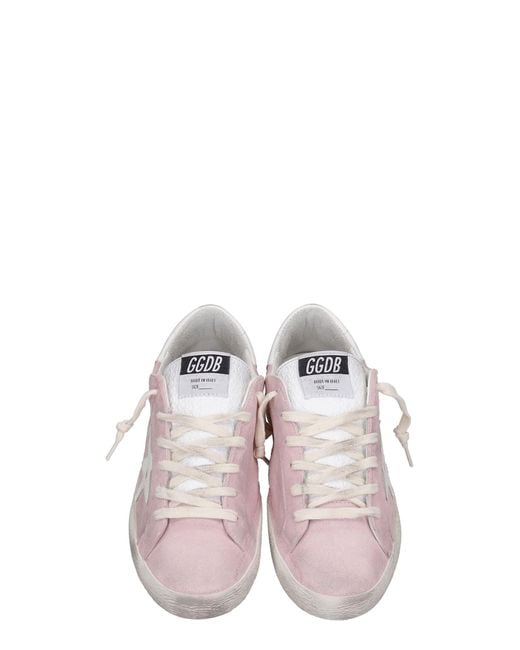 Golden goose pink top suede skate superstar sneakers