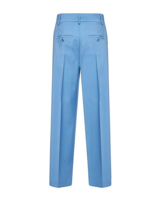 Weekend by Maxmara Blue Palazzo Trousers Virgin Wool
