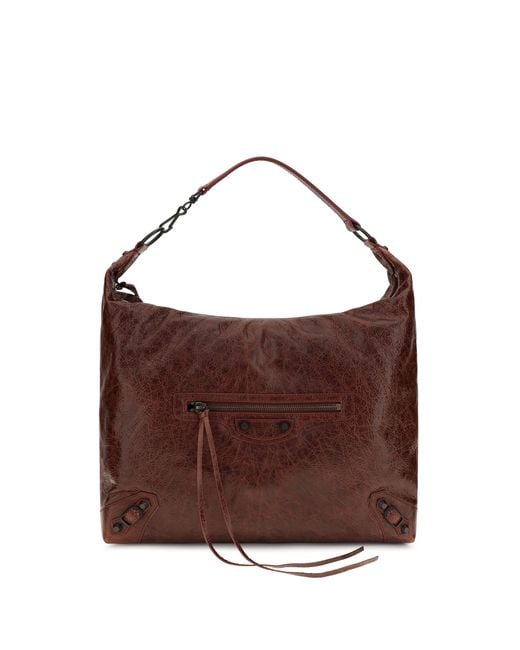 Balenciaga Brown Medium Le City Hobo Shoulder Bag Lamb Ovis Aries