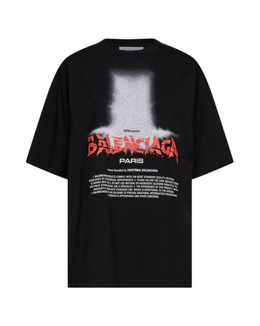 Balenciaga Black T-Shirt The Door Cotton T-Shirts & Jerseys