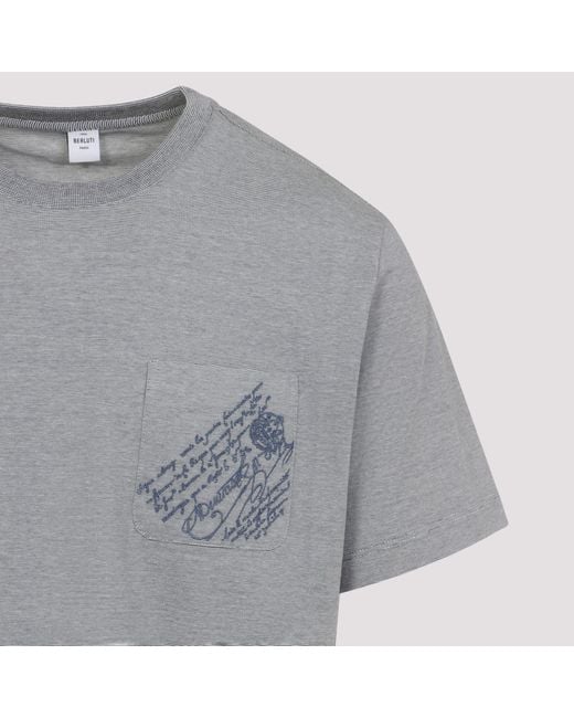 Berluti Gray Cotton T-Shirt for men