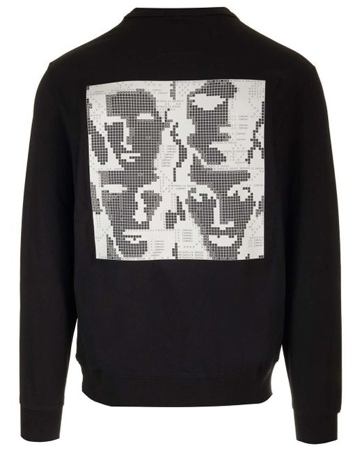 C P Company Black Graphic-print Stretch-cotton Sweatshirt for men