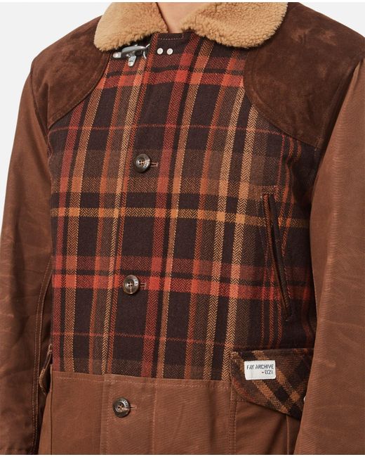 Fay Brown Archive Caban Jacket for men