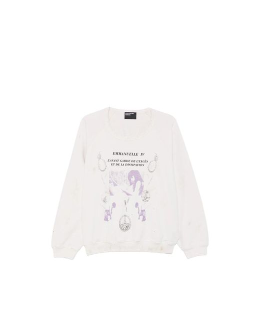 Enfants Riches Deprimes White Graphic-Print Distressed Cotton Sweatshirt for men
