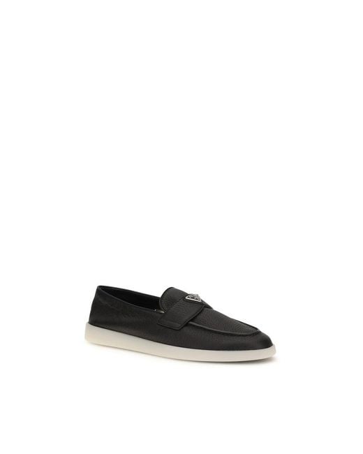 Prada Black Calf Leather Bos Taurus Slip for men
