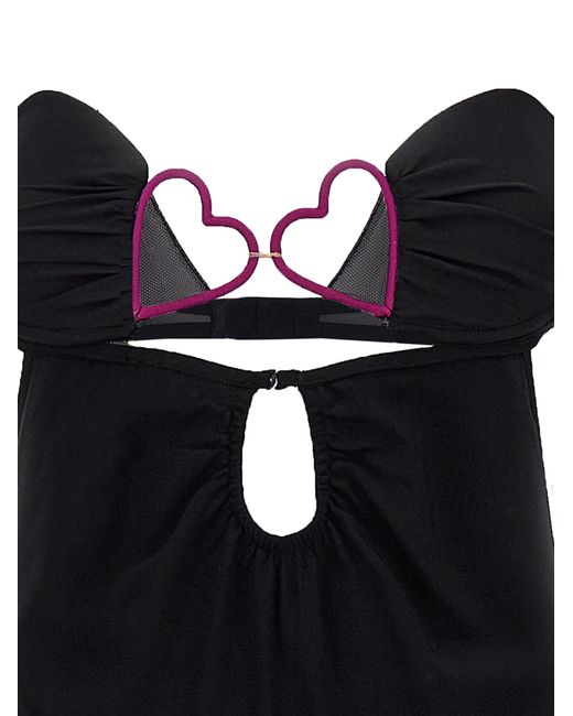 Nensi Dojaka Black 'Heart Bra' Long Dress