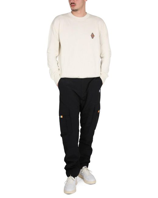 Marcelo Burlon White Cargo Cross Pants Polyamide Trousers for men