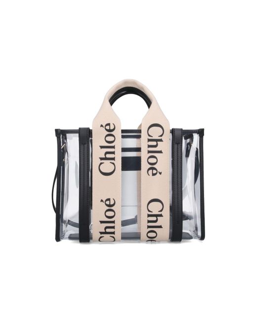 Chloé White Chlo Woody Small Tote Bag