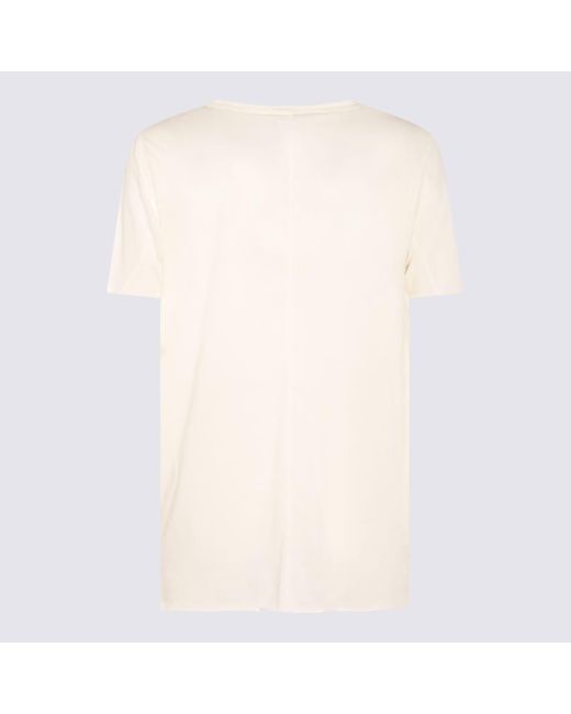 Thom Krom Natural Cream Cotton T-Shirt for men