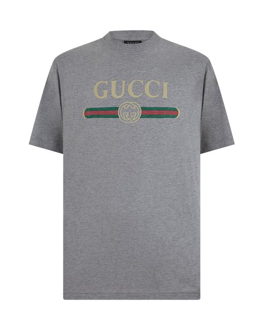 Gucci Gray Cotton T-Shirt Melange Melange/Multicolour T-Shirts