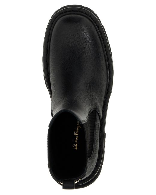 Ferragamo Black Oderico Ankle Boots