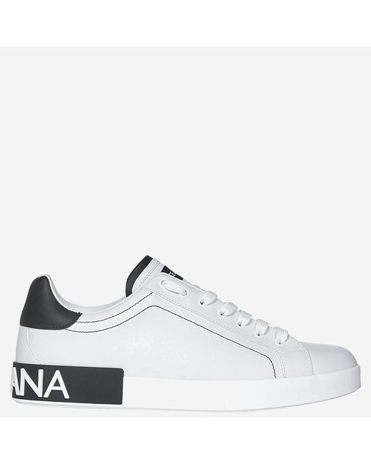 Dolce & Gabbana White Sneakers Portofino Calf Leather Trainers for men