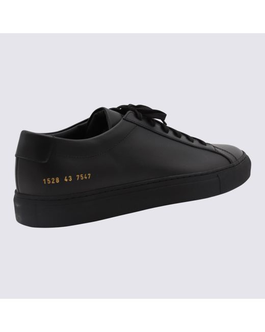 Common Projects Black Leather Achille Low Sneakers for men