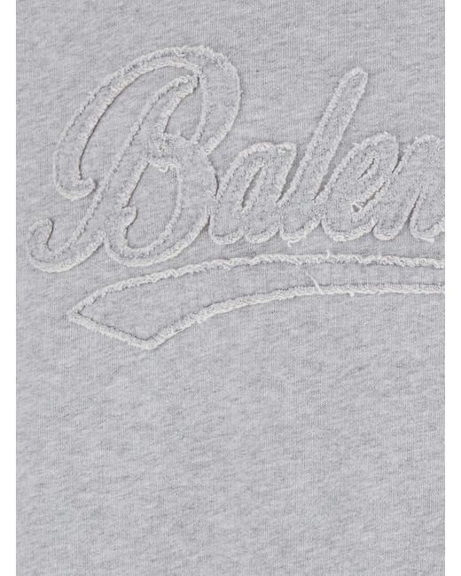 Balenciaga Gray Hoodie Cotton Blend Sweatshirts for men