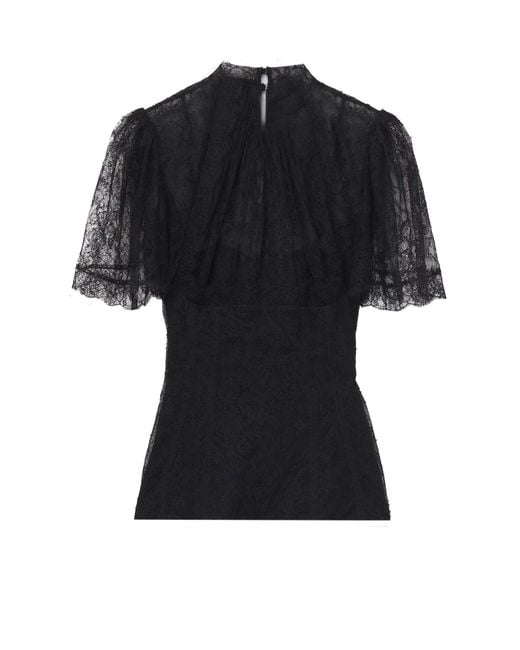 Alexander McQueen Black Lace Top