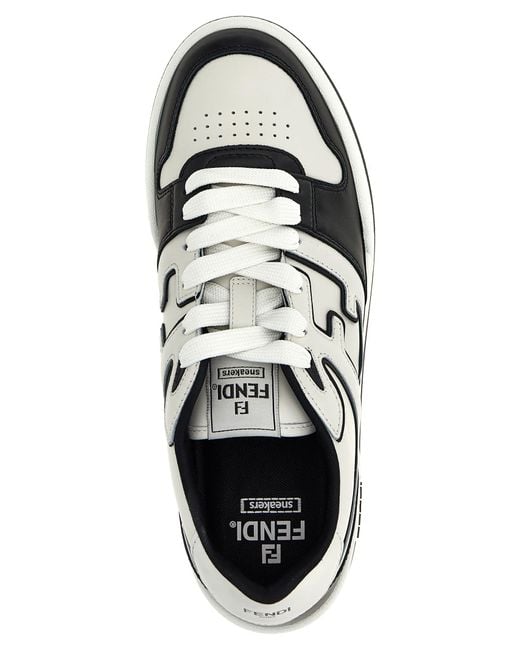Fendi White Sports Shoes With Logo for men