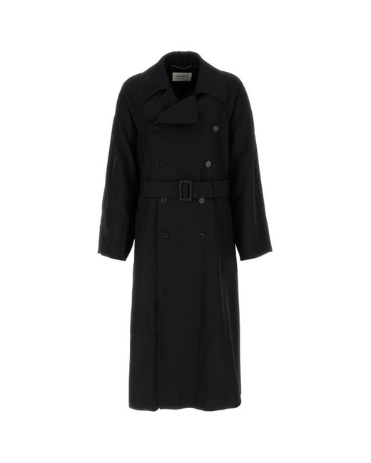 Saint Laurent Black Gabardine Trench Coat for men
