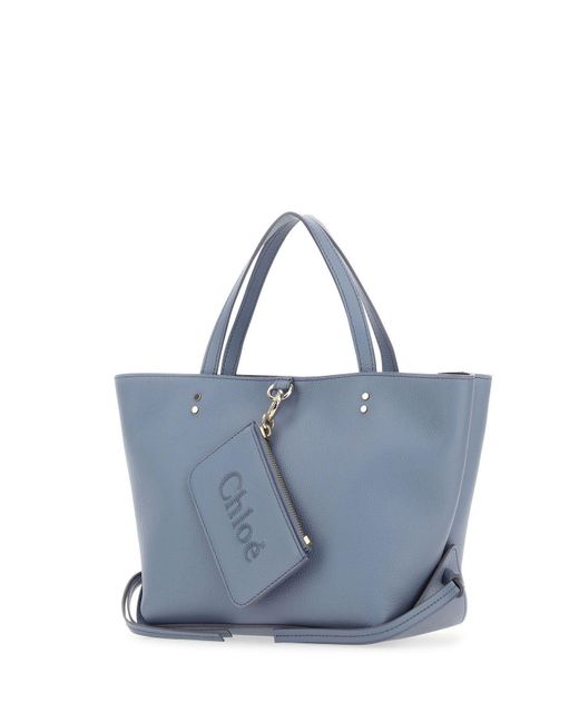 Chloé Blue Sense Small East West Leather Tote